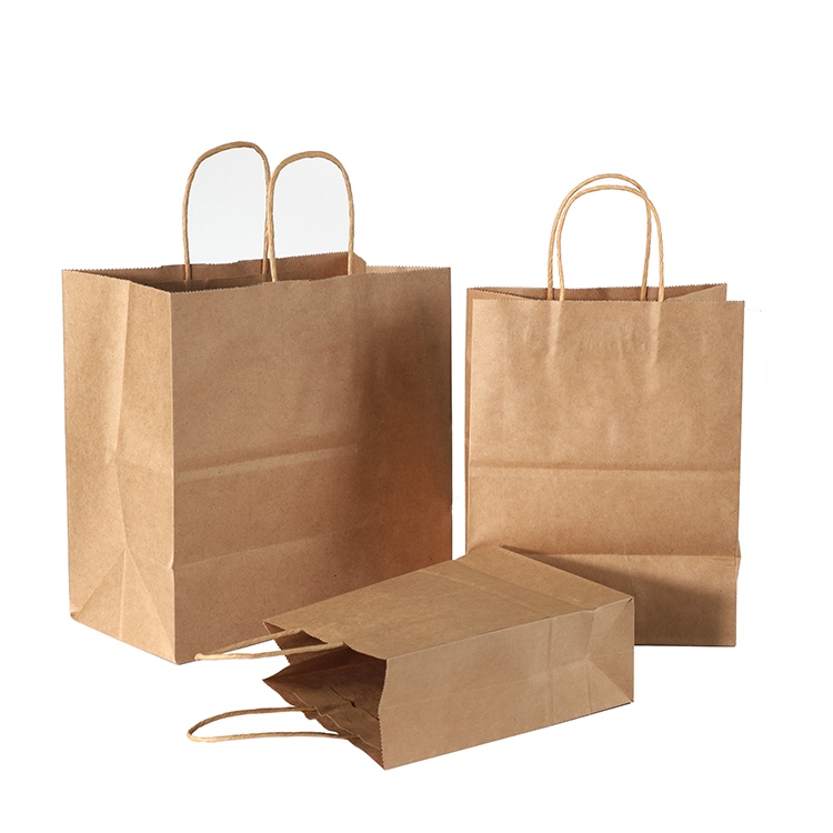 Tasche mit Henkel aus Kraftpapier